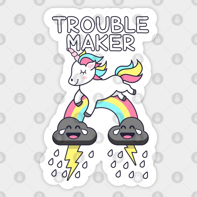 Kawaii Unicorn Trouble Maker Sticker by Liberty Art